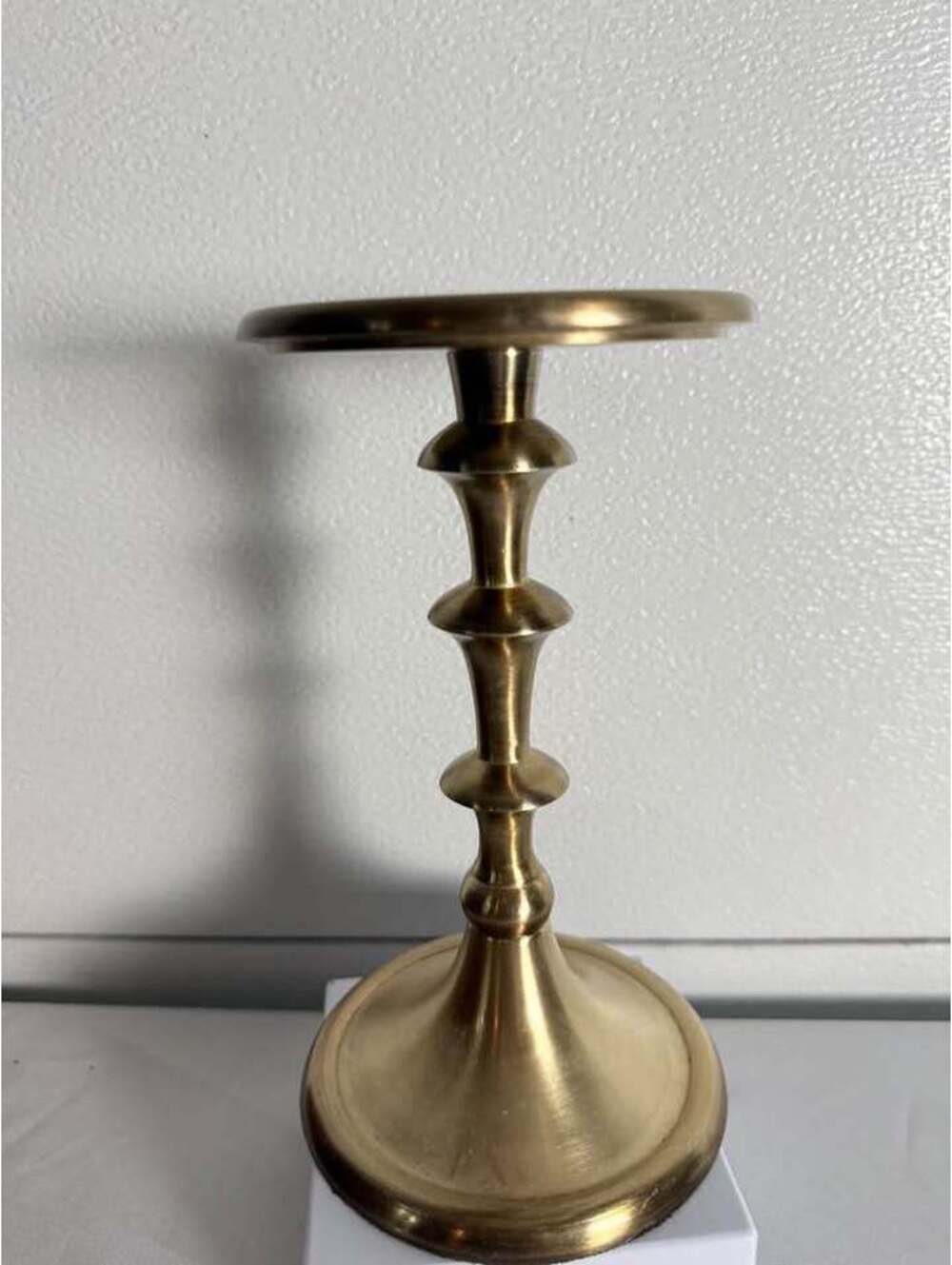 Vintage Brass Pillar Candle Holder